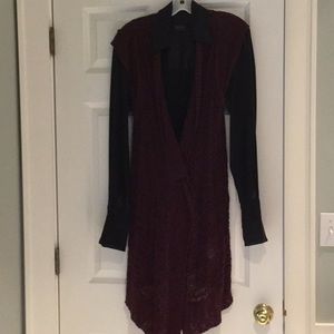 Calvin Klein lacy knit burgundy sweater.